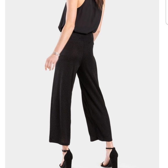 Francesca knit black flared pants sparkle size L - Picture 1 of 7